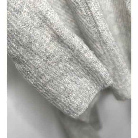J Crew Point Sur Gray Ribbed Sweater Back‎ Buttons Womens XS Oversized Alpaca - Picture 5 of 9